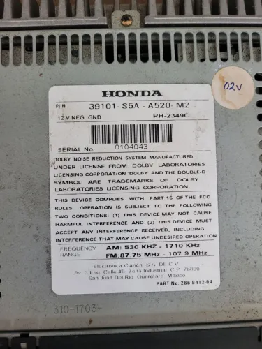 Radio honda civic original 2002 com gaveta