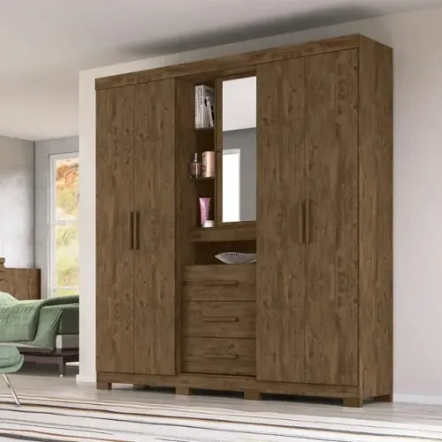 Guarda Roupa 4 Portas 3 Gavetas Espelho Novo Varios Modelos