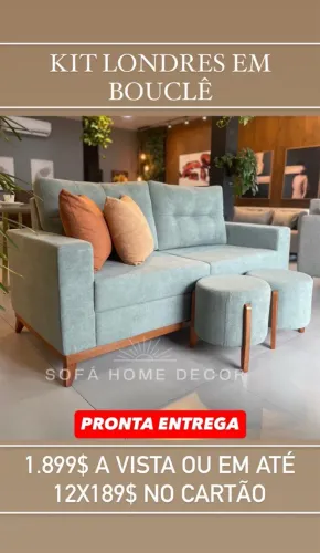Kit Londres em Bouclê - Sofá Home Decor