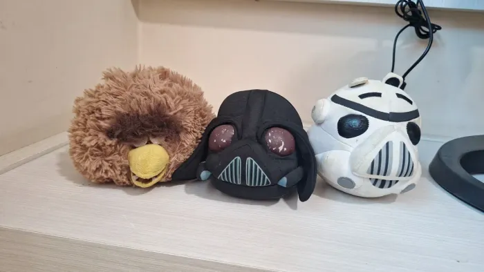 Pelúcias Star Wars Angry birds - Chewbacca, Darth Vader e Stormtrooper