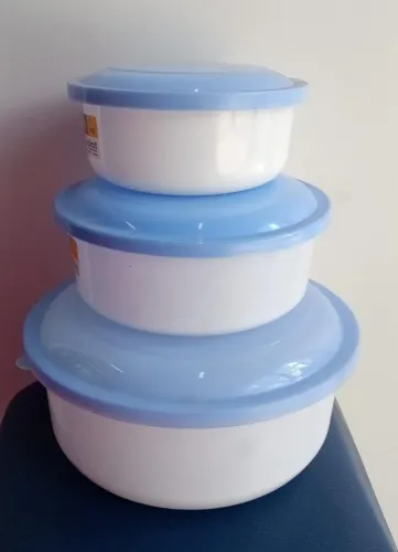 Conjunto de 3 potes com tampa