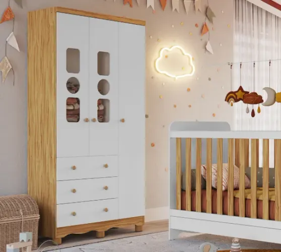 Guarda Roupa 03 Portas Tedy 100% MDF(Novo)
