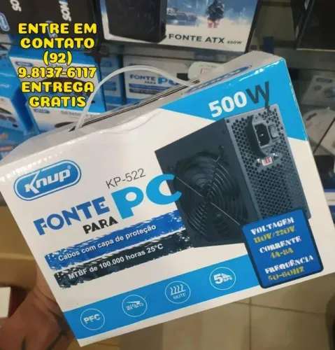 Fonte Para PC 500w Fonte Real - Entrega das 9 ate as 22hrs 