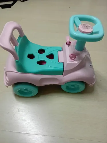 Carrinho infantil verde com rosa 46cm