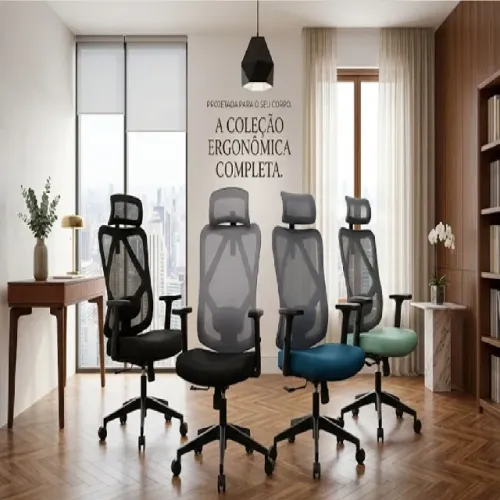 Cadeira Ergonômica Escritório Stoel Sync Reclinável Preta Preta Cinza Grafite Verde e Azul