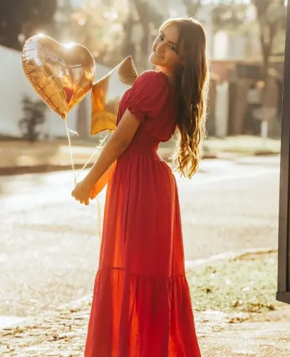 Vestido longo rosa