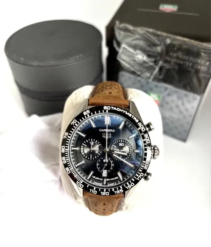 Relogio Masculino TAG Heuer Carrera Azul 43mm Couro Premium