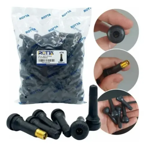 Kit 100 Bicos De Roda Válvula P/ Pneu Sem Câmara Passeio TR414_Aceito Cartão*