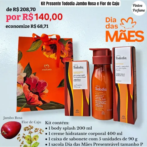 Tododia Jambo Rosa e Flor de Caju Kit Natura em Promoção (3 produtos)