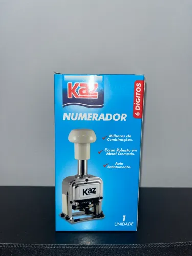 Carimbo Automático Kaz KZ0747 6 Dígitos Repetição Tinta Preta