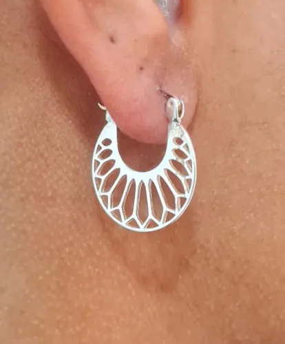 Argola Geometrica Prata 925