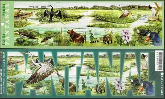 SELO CADERNETA BRASIL 2001 - FAUNA FLORA PANTANAL