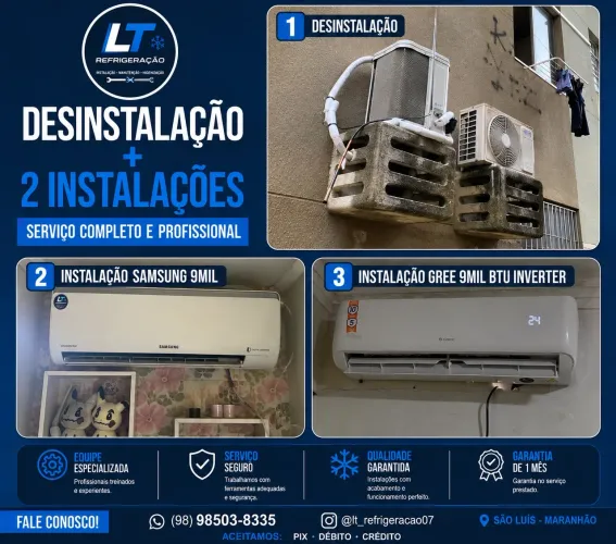 Limpeza ar condicionado instalação manutenção