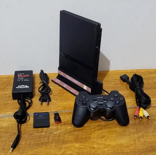 Vendo Playstation 2 Slim Completo Com 01 Controle +3,000 Jogos + Base Vertical