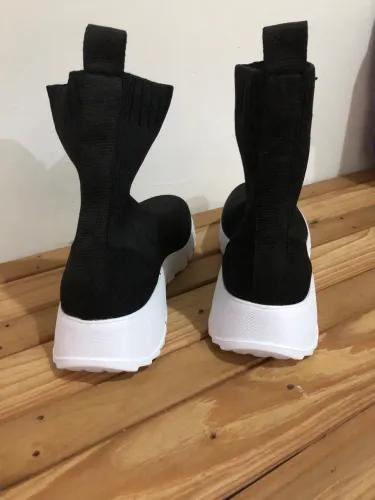 Tênis Meia Preto Cano Alto Sock Sneaker - Leve e Confortável