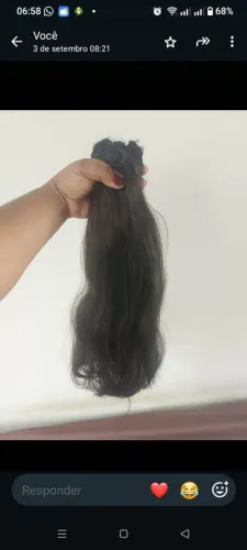 Cabelo humano 200 gramas 30 cm