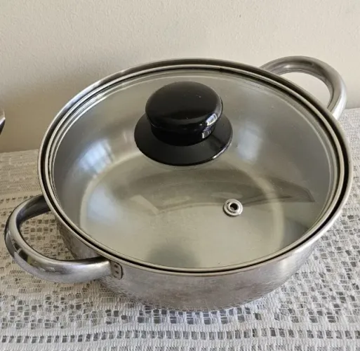 Panela de Inox Rochedo + Tampa de Vidro