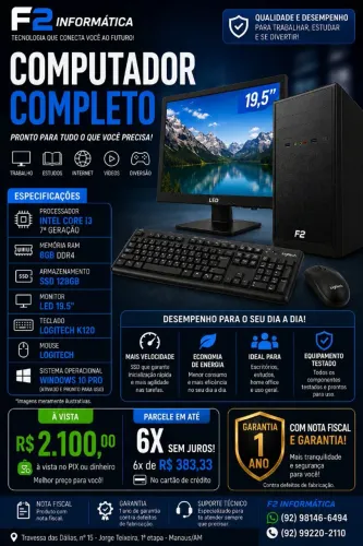 Computador completo com.lonitor de 19.5 polegadas novo.