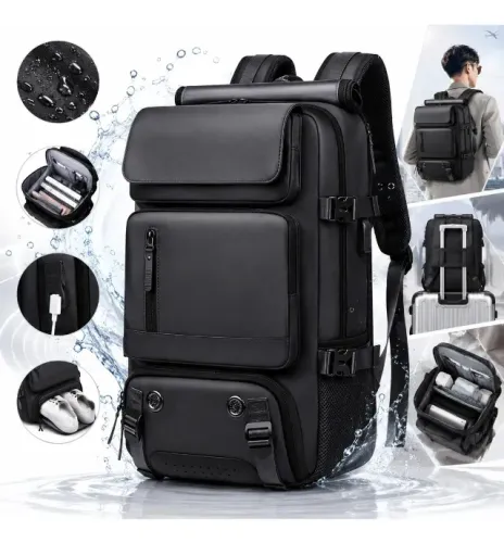 Mochila de Viagem Multifuncional com Bolsos