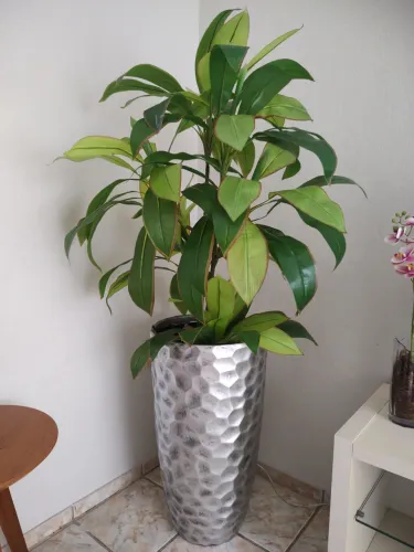 Planta Dracena Artificial (realista) em vaso de Fibrocimento grande