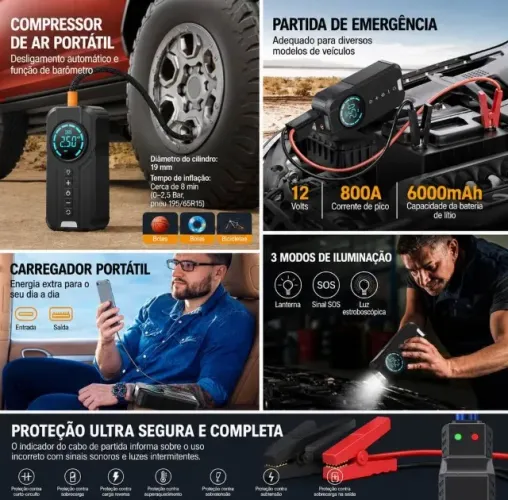 Auxiliar de partida/ Compressor / PowerBank