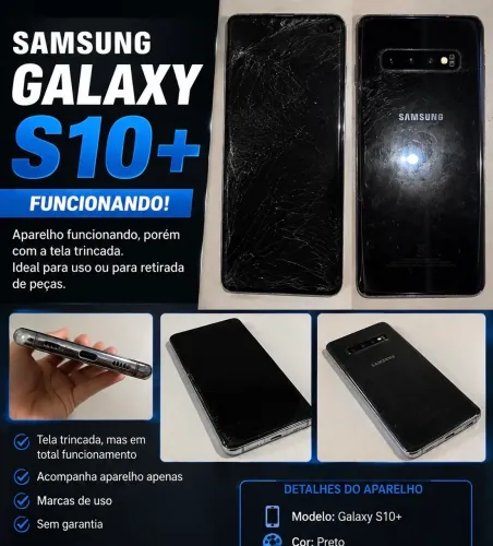 Samsung S10 com a tela trincada