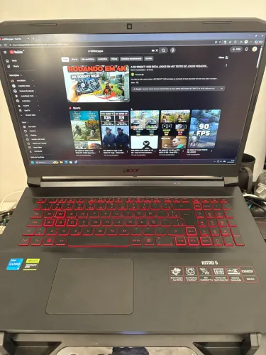 NOTEBOOK GAMER ACER NITRO 5 COM BASE DE VENTILAÇÃO