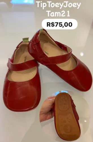 Sapato vermelho menina tip toey joey TAM 21