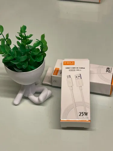 Cabo Turbo de Carga USB-A para USB-C 25W - Alpha Gold Plus