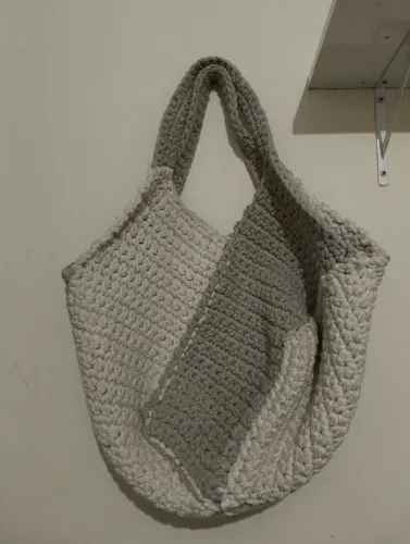 Bolsa de crochê barbante grande 