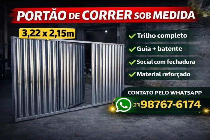 Portão garagem galvanizado entrega gratis pague na entrega. Temos mais medidas