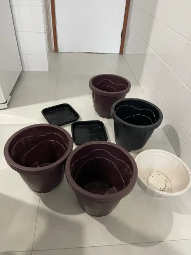 Conjunto de vaso para planta - médio