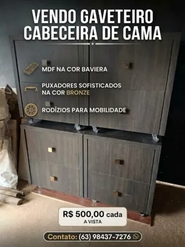Vendo gaveteiro cabeceira de cama em 100% MDF