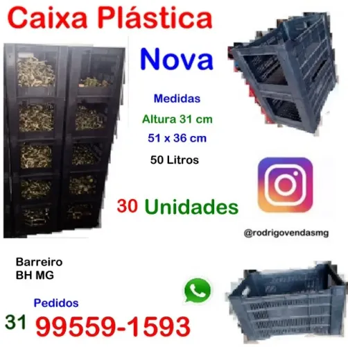 Caixas Plástica 30 peças Estoque moveis padaria Supermercado Industria auto fabrica loja