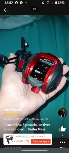 Carretilha Pesca com vara / Kit sem uso no centro de São Gonçalo