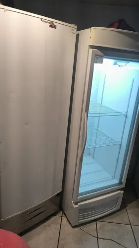Freezer e expositor de bebidas visa cooler entrega grátis em pleno funcionamento 220v 