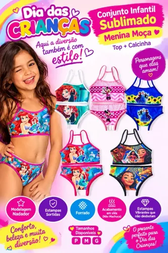 Dia das crianças- conjunto infantil sublimado.