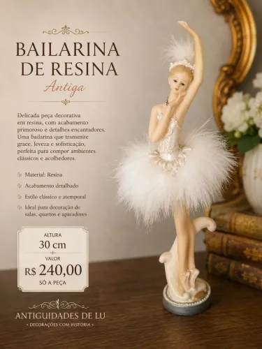 Bailarina em resina antiga