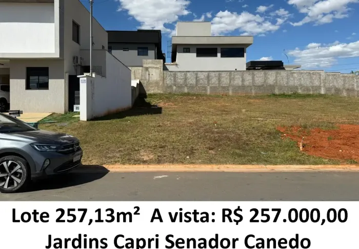 Leia a descrição: Lote 257,13m² - Jardins Capri
