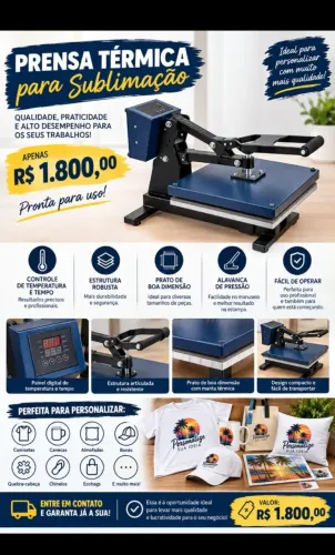 Prensa Térmica de Sublimação