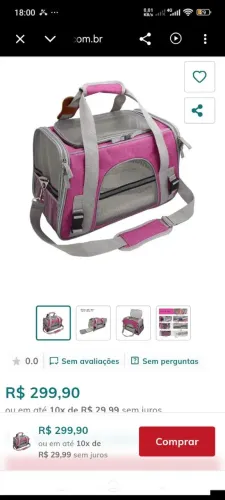 Vendo uma bolsa pet nunca usada