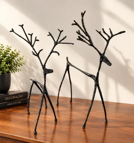 Casal de veados decorativo