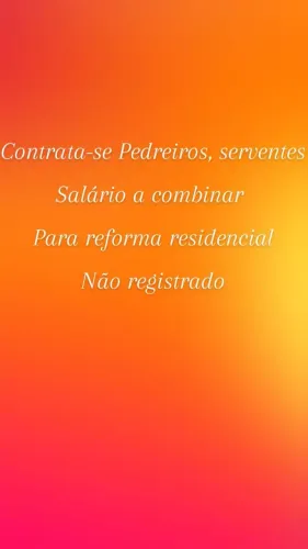 Contarta-se Pedreiro e servente 