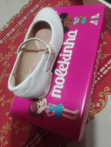 2 Sapato Infantil Molequinha Branco e Preto Nº 30 - Usado Apenas 1 Vez (2 unidades)