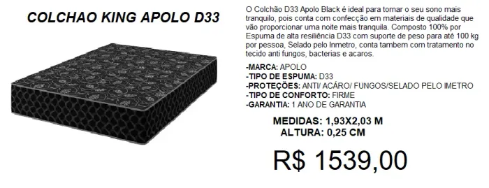 colchão de espuma D33 king - entrega gratuita!