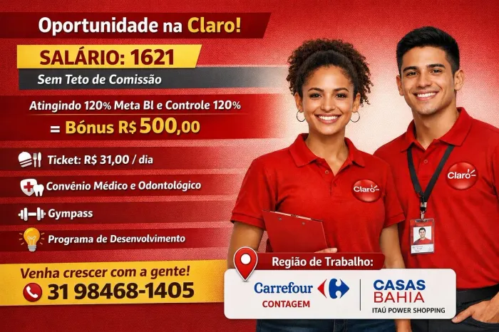 ? OPORTUNIDADE NA CLARO!