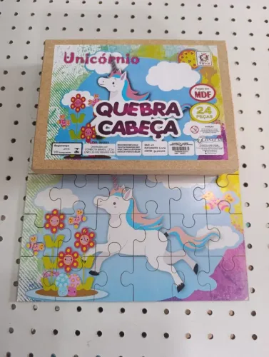 Quebra-cabeça de madeira unicórnio 24 peças