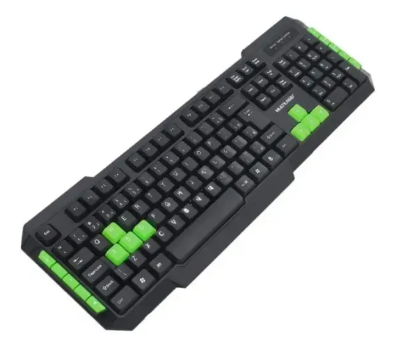 Teclado Gamer Com Hotkeys Preto/verde Multilaser - Tc201 Cor de teclado Preto Idioma Portu