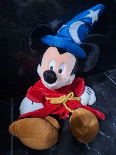 Pelúcia Mickey Mago Fantasia Feiticeiro antiga original Disney Store