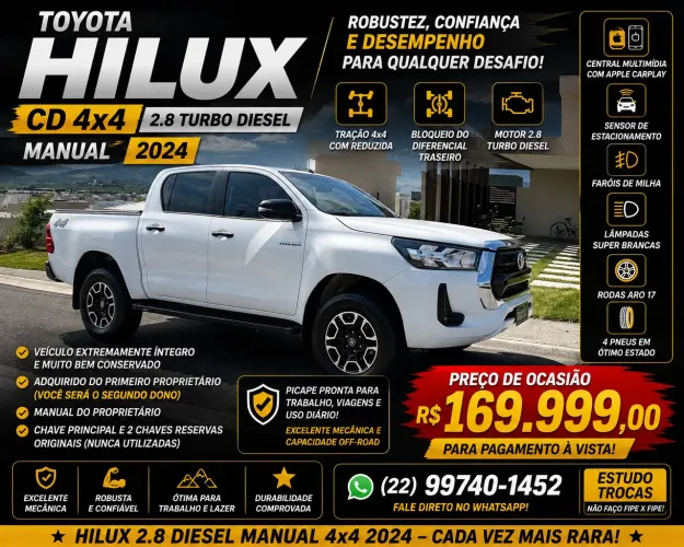 Toyota Hilux CD 4X4 2.8 Diesel Mec. 2024